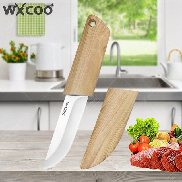 WXCOO Mehrzweck-Edelstahl-Obst- und Fleischmesser mit Holzgriff und Schutzhülle - Bild 1