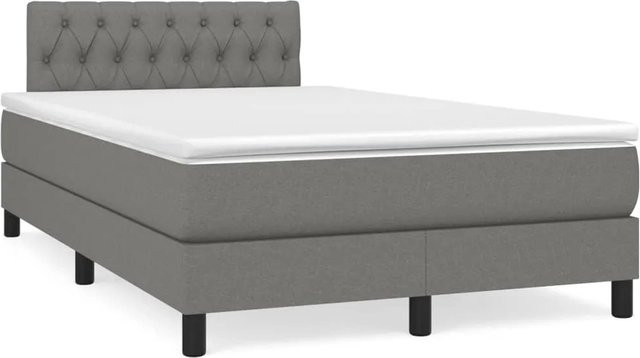 vidaXL Boxspringbett mit Matratze Hybrid-Design in Dunkelgrau, B/T: 120 x 200 cm - Bild 1