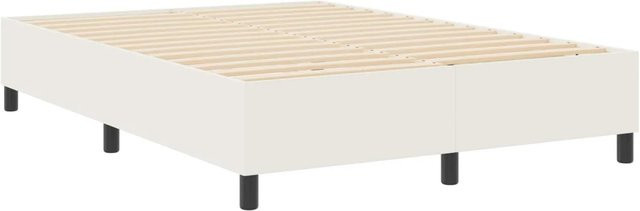 vidaXL Plattformbettgestell aus Stoff in Creme und Beige mit Kiefernholz und MDF, B/T/H: 140 x 200 x 35 cm - Bild 1