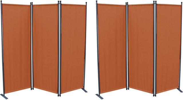 GRASEKAMP Paravent 2er Set in Orange aus Polyester und Stahlrohr, Höhe: 170 cm - Bild 1