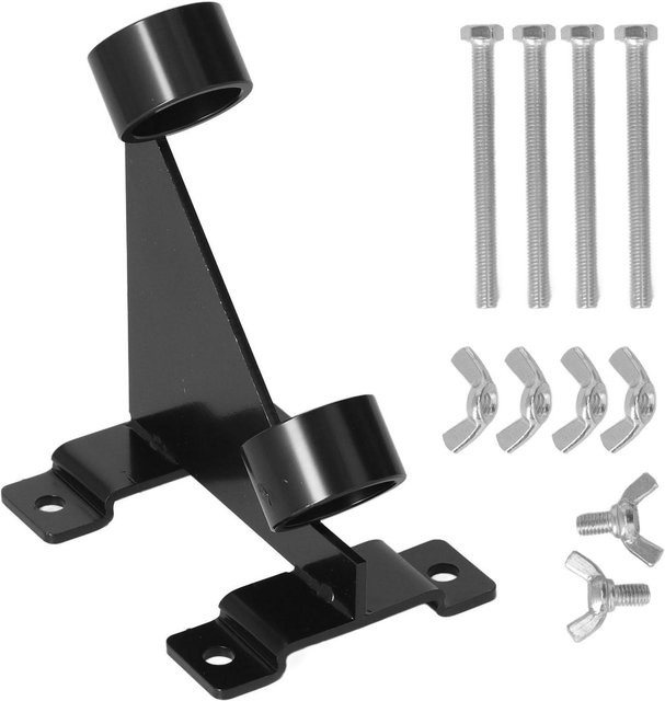 OutsideWorld Fahnenmast Montagehalterung Kit aus Edelstahl in Schwarz für den Balkon - Bild 1