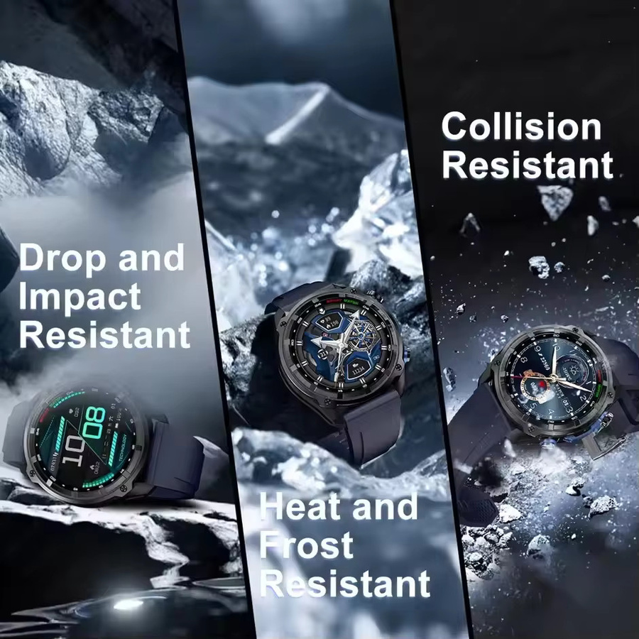 GUHUAVMI GPS Smartwatch für Männer mit Offline-Karten und Routennavigation, 10ATM wasserdicht, 4 GB Speicher, 1000 mAh Akku, Schwarz - Bild 6