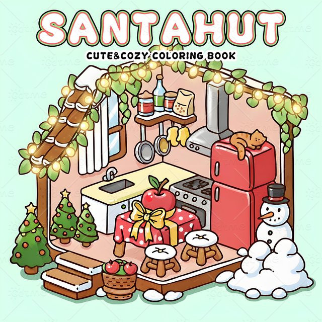 Christmas Cottage Malbuch, Montessori, Mehrfarbig - Bild 1