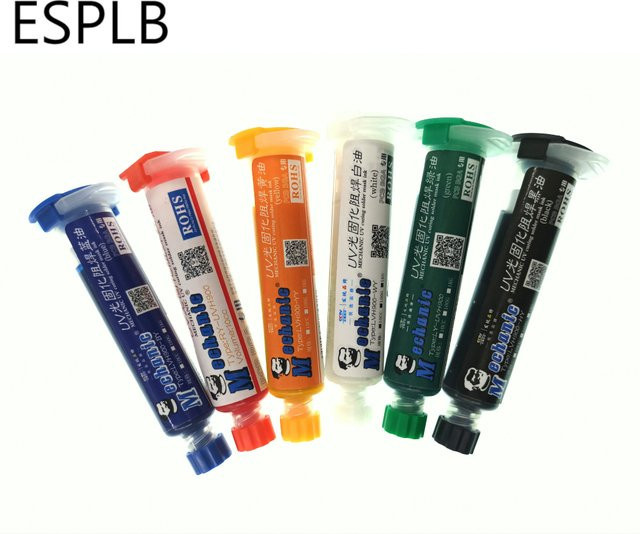 Mechaniker UV-härtende Lötmaskentinte für PCB BGA Leiterplatte in Grün und Rot, 10 ml - Bild 1