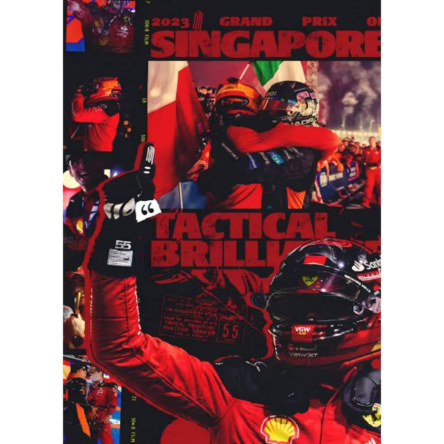 Selbstklebendes Wandbild Racing C-Carlos Chilis S-Sainz Poster als wasserdichter Kunst Aufkleber in Mehrfarben - Bild 7