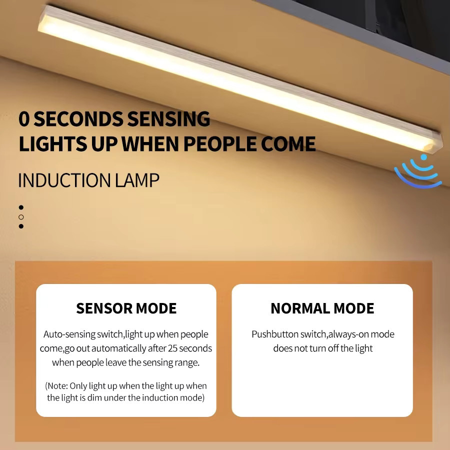 Aamasun LED Schrankleuchte mit Bewegungsmelder, USB wiederaufladbares Nachtlicht in Weiß, Warmweiß - Bild 5