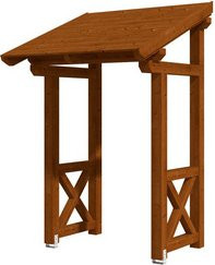 Skan Holz Haustür-Vordach Potsdam 4 aus nordischer Fichte in Nussbaum Braun, Breite: 176 cm, Tiefe: 156 cm - Bild 1