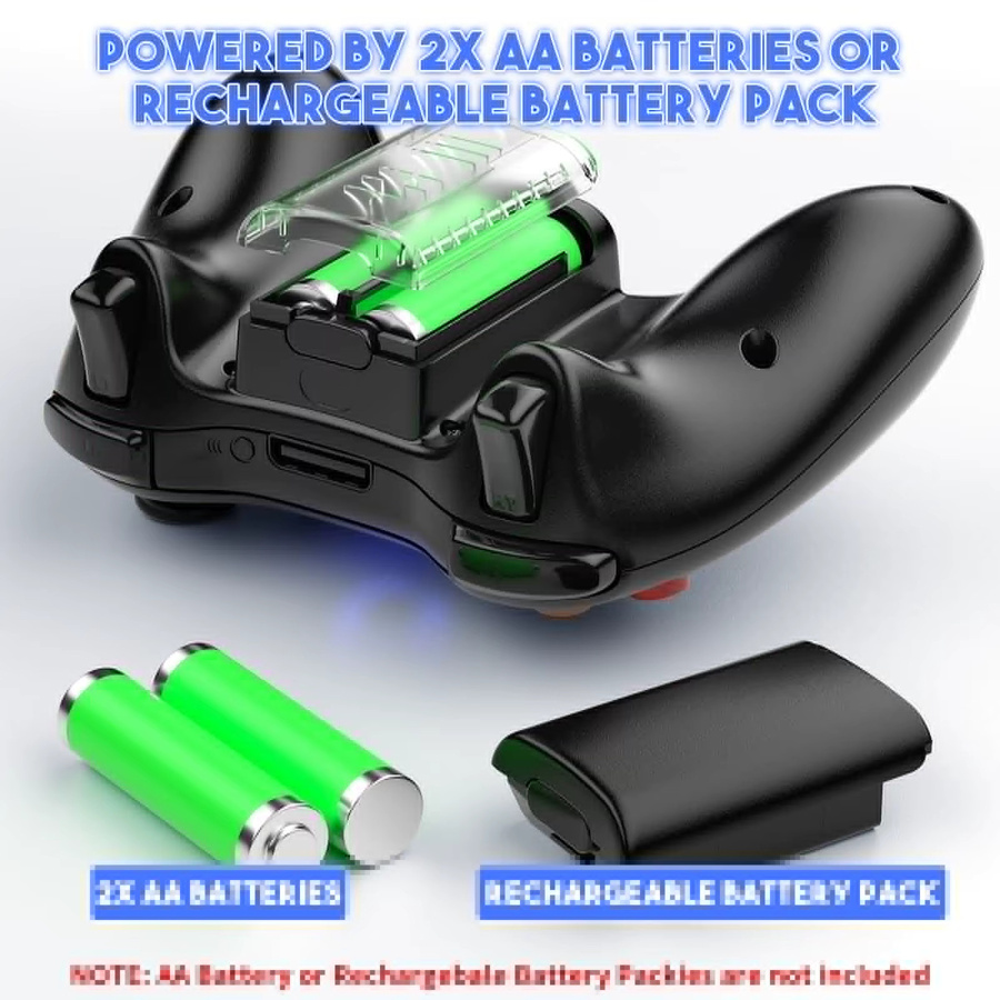 Bonacell Kabelloser 2,4G Controller für Xbox 360 Slim/Lite und PC, Gamepad mit Dual-Vibration und präzisen Triggern in Schwarz oder Weiß - Bild 4