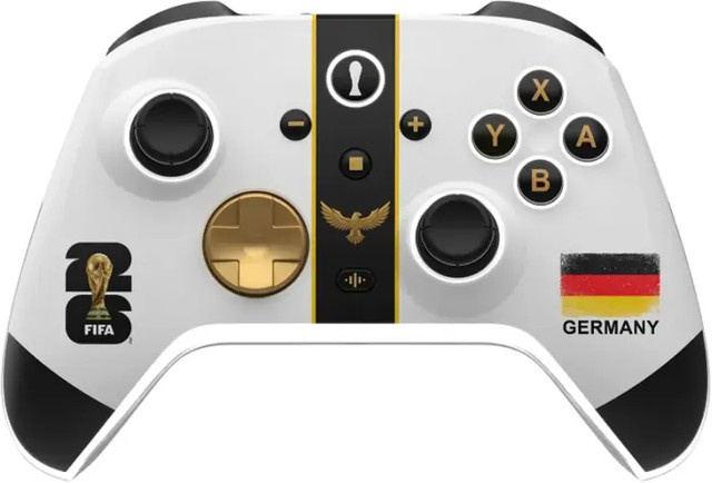 AURORA+ FIFA WC 26 Deutschland Wireless Controller für Nintendo Switch 1 und 2 in Weiß mit Bluetooth und 3,5 mm Klinkenanschluss - Bild 1