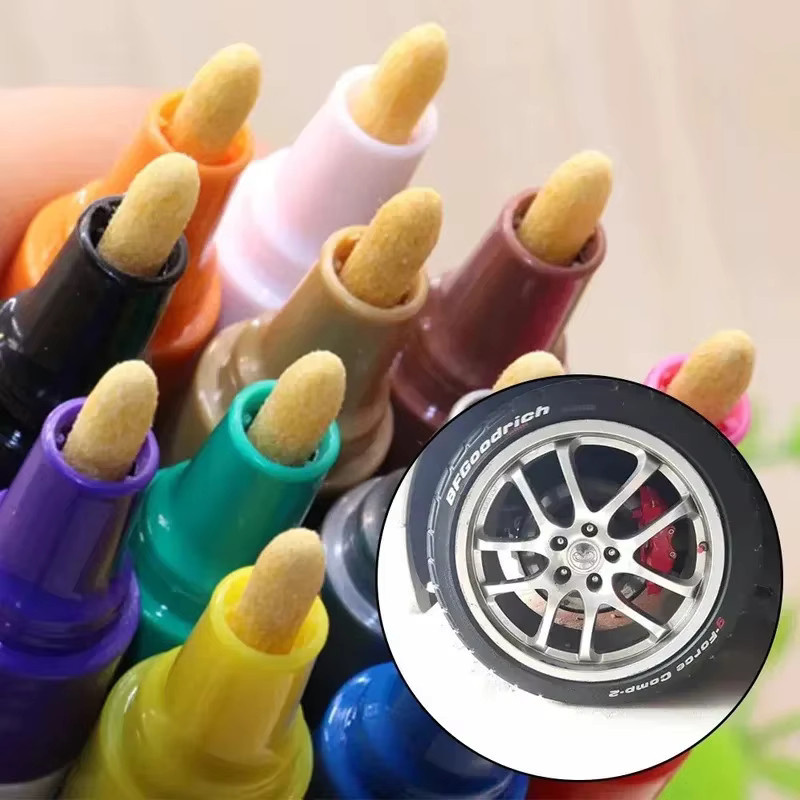 Weiße Permanent Marker auf Ölbasis für Autoreifen, wasserfeste Farbmarker mit Bullet-Spitze, 1 oder 3 Stück - Bild 3