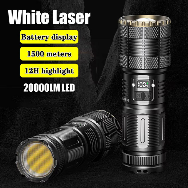 ESMARTER Taktische LED Taschenlampe aus Aluminium mit COB-Rücklicht und Zoom-Funktion - Bild 1