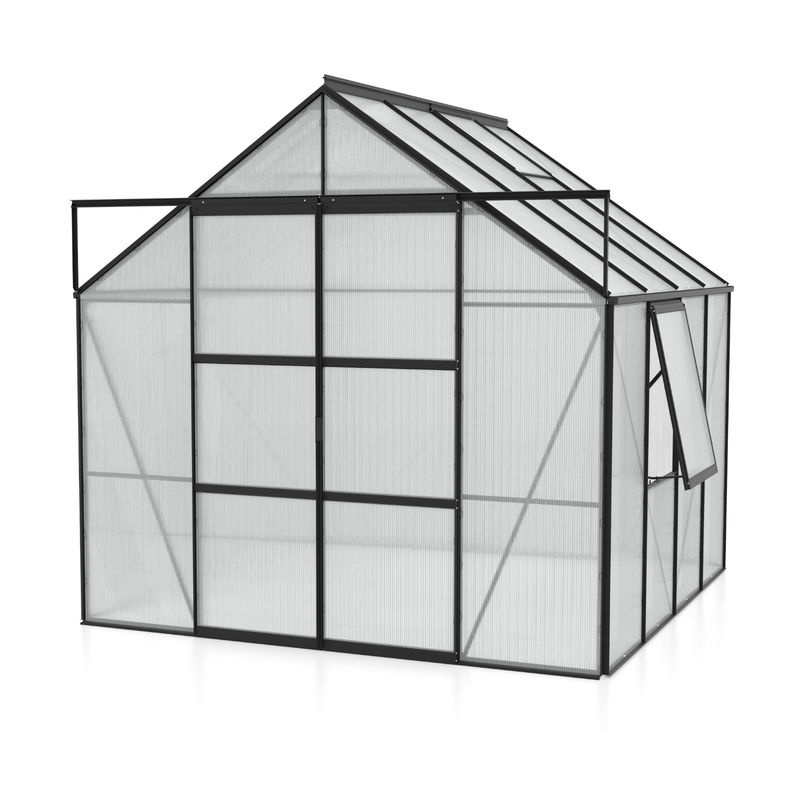 Vitavia Gewächshaus Jupiter 6700 in Schwarz mit 6,7 m² Fläche und 6 mm Polycarbonat-Platten - Bild 2