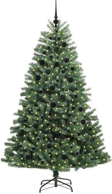 vidaXL Künstlicher Weihnachtsbaum mit 300 warmweißen LEDs, Grün, Höhe: 210 cm, Breite: 122 cm, Tiefe: 122 cm - Bild 1