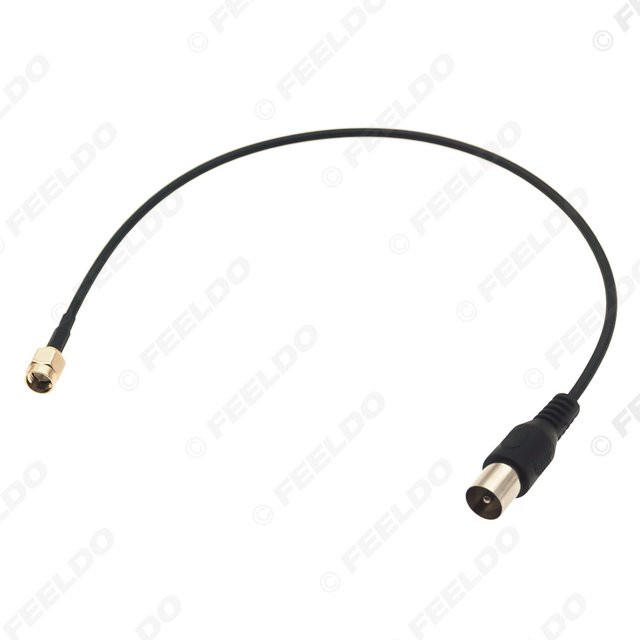 FEELDO SMA auf IEC DVB-T Adapter Kabel RG174 Jumper Pigtail Schwarz, Länge: 31 cm - Bild 1