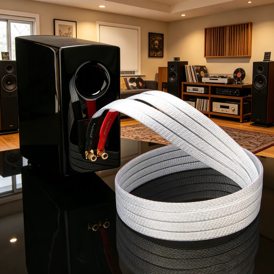 Preffair HIFI Lautsprecherkabel Paar 8N OCC versilbert mit PTFE-Isolierung in Silber - Bild 3