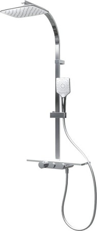 Schulte Duschsystem Rain II mit Ablage in White Style und Thermostat