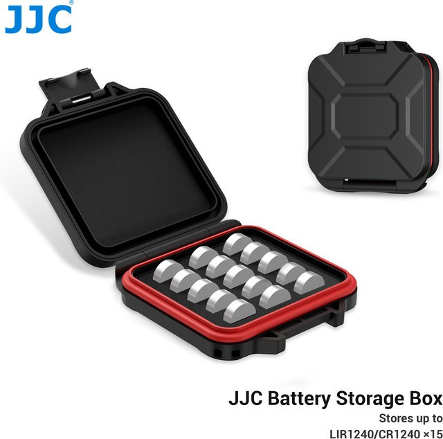 JJC LIR1240 Batteriegehäuse-Halter zur Aufbewahrung von 15 Stück LIR1240 CR1240 Lithium-Knopfzellen in Schwarz - Bild 1