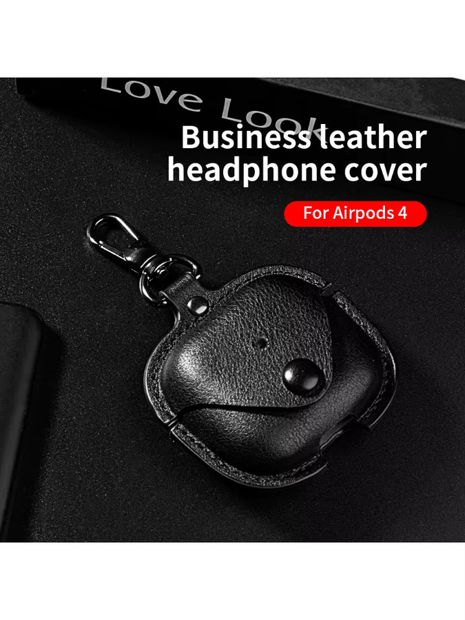 Retro Leder Business Schutzhülle für Apple AirPods 4 (2024) mit Haken - Bild 7