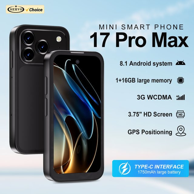 SERVO Mini Pocket Smartphone Android-System mit 16GB ROM, Dual-SIM, WLAN und Face ID in Grau - Bild 1