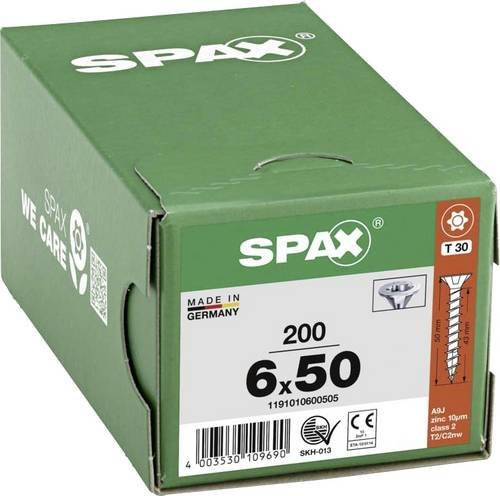 Spax Holzschraube WIROX 200 Stück, Stahl, Grün, Durchmesser: 6 mm, Länge: 50 mm, Torx T-STAR plus - Bild 1