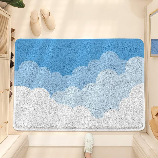 Anti-Rutsch-Fußmatte für den Eingangsbereich, blau, fleckenbeständig und rutschfest, B/T: 75 x 45 cm - Bild 1