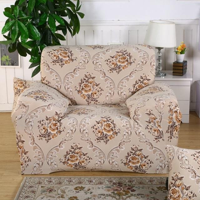 Housmife Elastischer Sofabezug für 2-Sitzer, Modernes Design in Beige, Rutschfest und Dehnbar - Bild 1