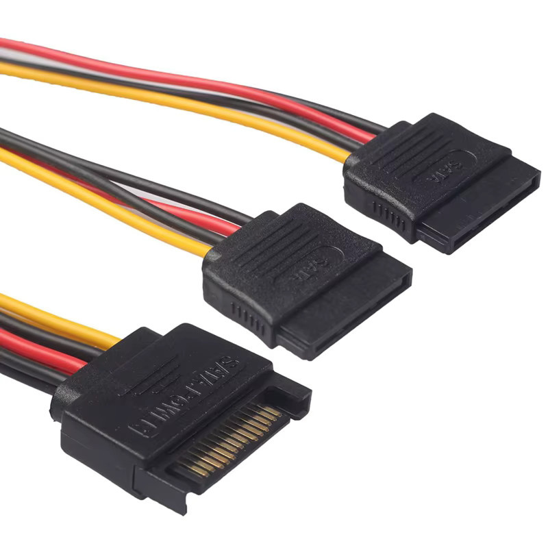 SATA Power Y Splitter Kabel von congdi: 15 Pin SATA Stecker auf Dual 15 Pin Buchse Stromkabel für HDD und SSD, Länge: 20 cm - Bild 3