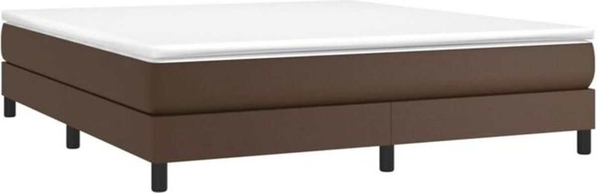 vidaxl Boxspringbett aus Kunstleder in Braun, B/T/H: 180 x 200 x 25 cm - Bild 1