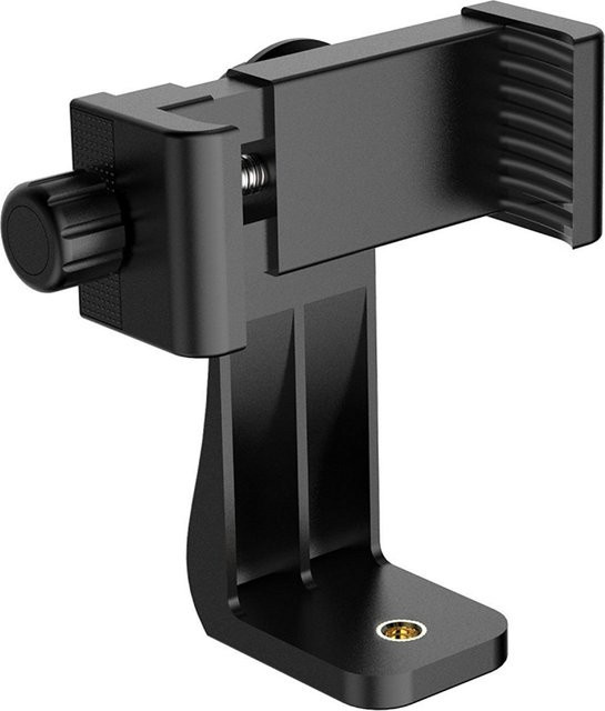 APWIKOGER 360-Grad-Handy-Clip in Schwarz, universeller Handy-Halter mit 1/4 Zoll Schraubkompatibilität für Stativ und Schreibtisch-Stativ-Adapter - Bild 1