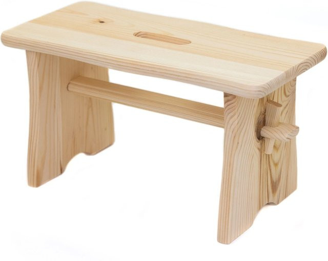 HolzFee Fußbank aus Kiefernholz und Sperrholz, Hocker Höhe: 40 cm - Bild 1