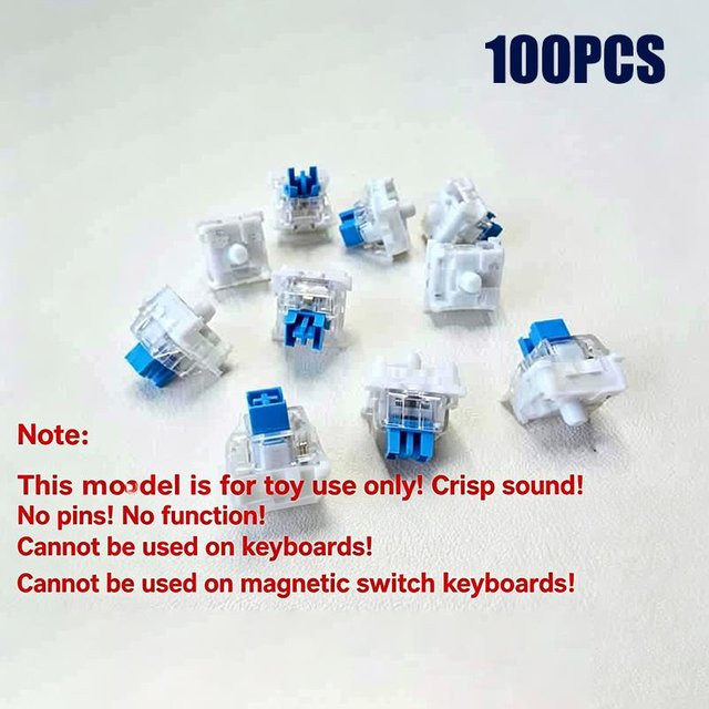 EmilyWoo 100 Stück Mechanische Tastatur-Schalter Mini Fidget Spielzeug Clicker in Weiß - Bild 1