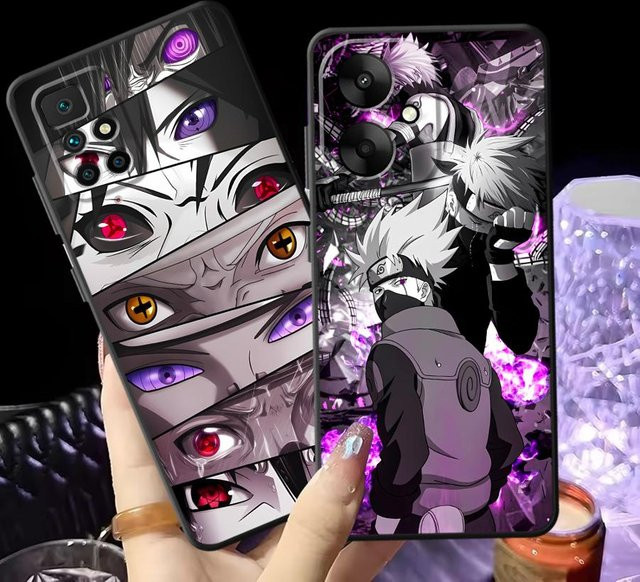Schwarze weiche Handyhülle mit Anime Naruto Design für Xiaomi Redmi 9 10 12C 13C und weitere Modelle - Bild 1