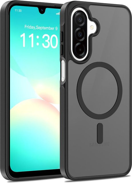 Just Case Magnetische Hülle für Samsung Galaxy A17 5G A26 A16, Matt und Transluzent, Kompatibel mit MagSafe, Farbe: Grau/Transparent - Bild 1