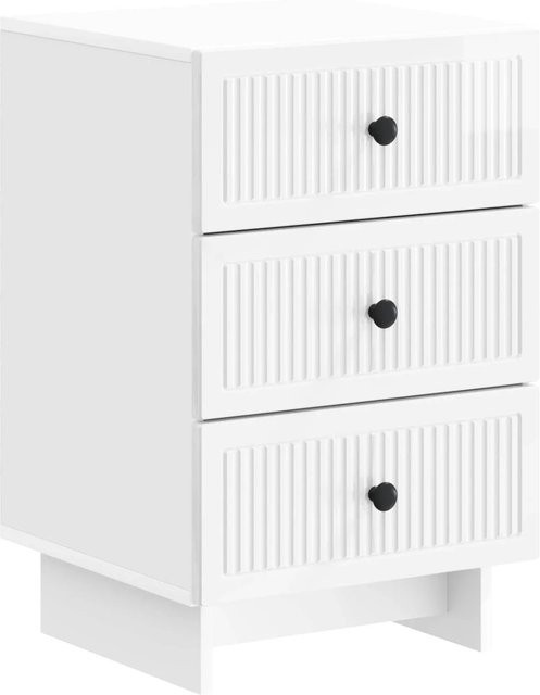 vidaXL Nachttisch in modernem Hochglanz-Design, Weiß, B/T/H: 43 x 41 x 66,5 cm - Bild 1