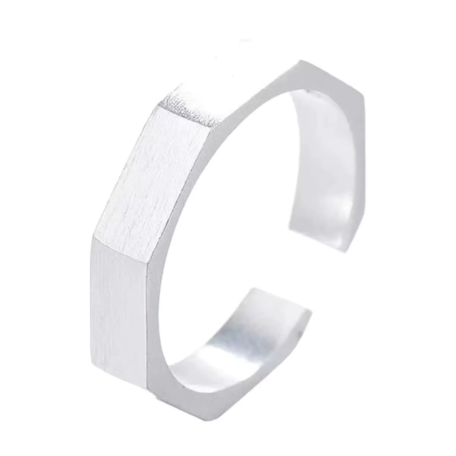 GaGa-Duck Ring 925 Sterling Silber, geometrisch, sechseckig, Unisex - Bild 2