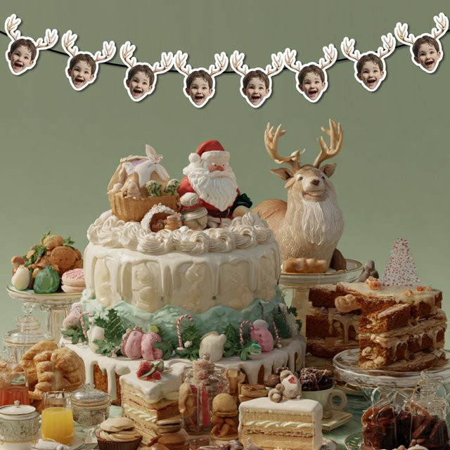 WEIGAO Fotobanner mit Rentiergeweih als Weihnachtsdekoration zum Aufhängen - Bild 1