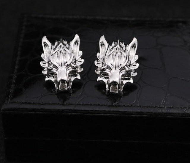 Wolf Brosche Pin, Messing, Silber, Unisex - Bild 1