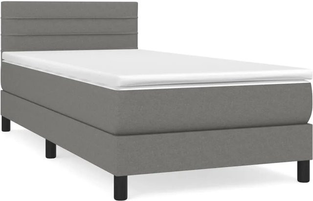 vidaXL Boxspringbett mit Matratze Dunkelgrau B/T: 100 x 200 cm - Bild 1