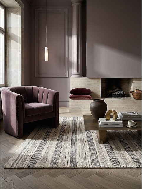 Flachgewebe-Teppich Kadima Design aus Wollmischung in Natur mit Streifenmuster, B/T: 200 x 300 cm - Bild 1