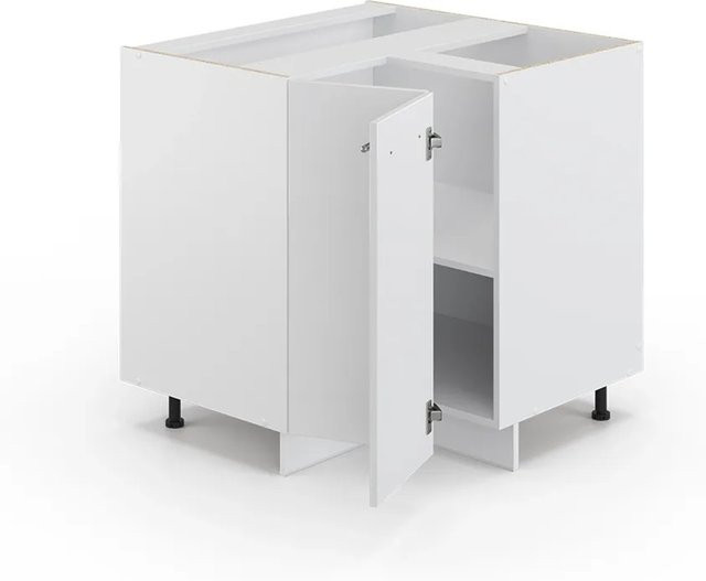 Vicco Eckunterschrank Fame-Line Küchenschrank Weiß Hochglanz, B/T/H: 80,5 x 60,0 x 82,0 cm - Bild 1
