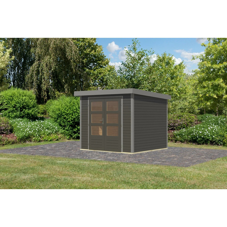Karibu Gartenhaus Diego 3 B in Terragrau/Graualuminium, B: 209 cm, T: 238 cm, H: 213 cm - Bild 2