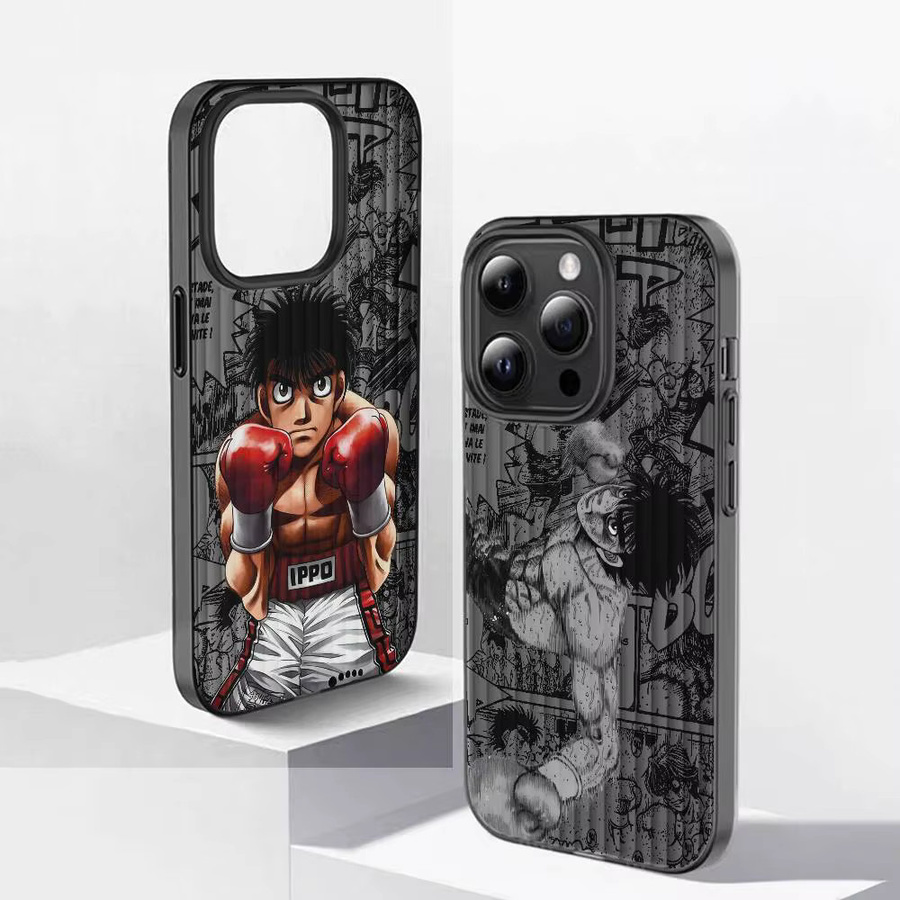 Hajime no Ippo Anime Handyhülle mit gewelltem Design für iPhone 11 12 13 14 15 16 17 Pro Max Plus, transparent multicolor - Bild 2