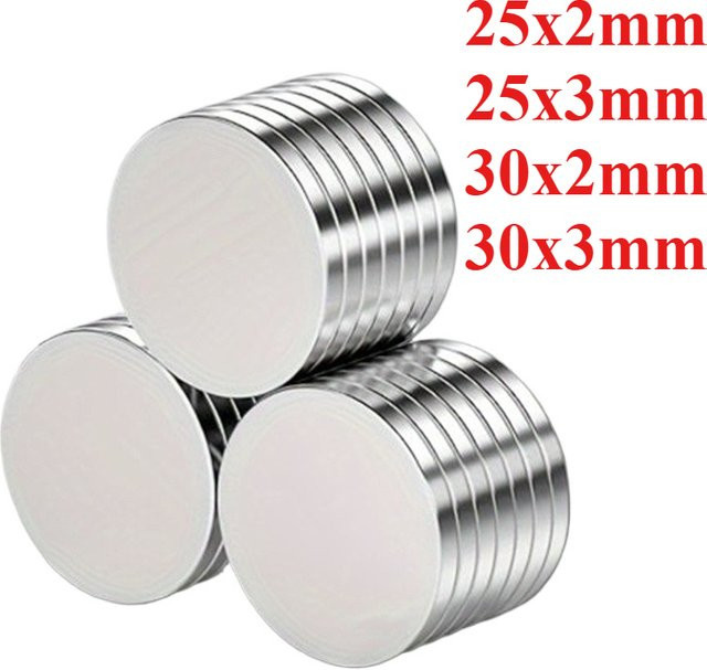 Eurmax Hochleistungs-Neodym-Rundmagnet für Kühlschrankdekoration, Heimwerkerhandwerk und Whiteboard, Durchmesser: 2 mm, 3 mm, 25 mm, 30 mm, Dicke: 2 mm, 3 mm - Bild 1