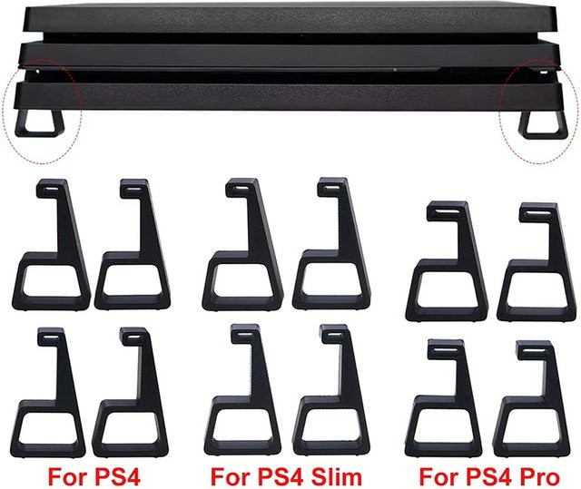 VORILYNEX 4-teiliger horizontaler Kühlhalter für PS4 Slim und PS4 Pro in Schwarz - Bild 1