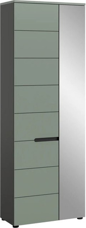 Inn.Furn Garderobenschrank Cooper in Salbei und Grau mit Spiegel und Soft-Close-Türen, B/T/H: 65 x 37 x 190 cm