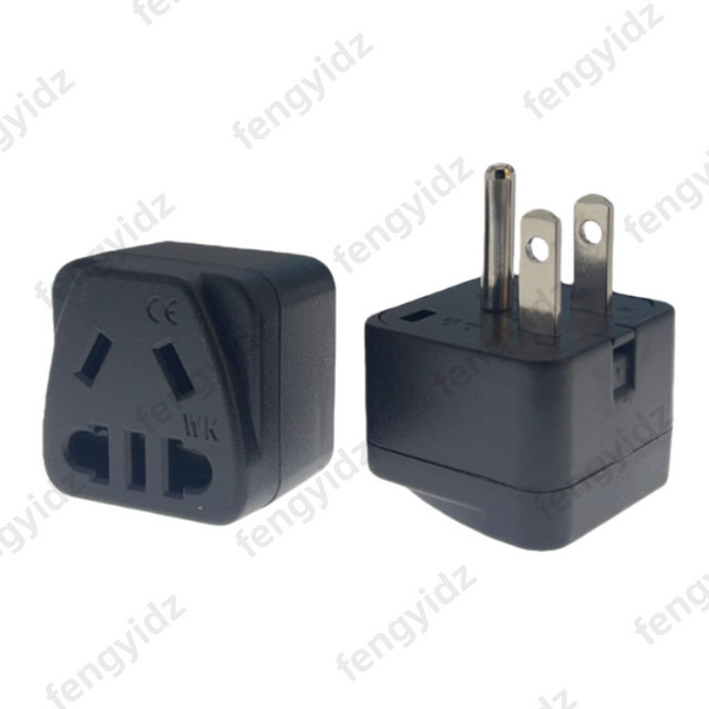 Fengyidz Steckeradapter Typ A in Schwarz für die Nutzung von europäischen Steckern in den USA, Kanada, Japan, Thailand, Brasilien und den Philippinen - Bild 1