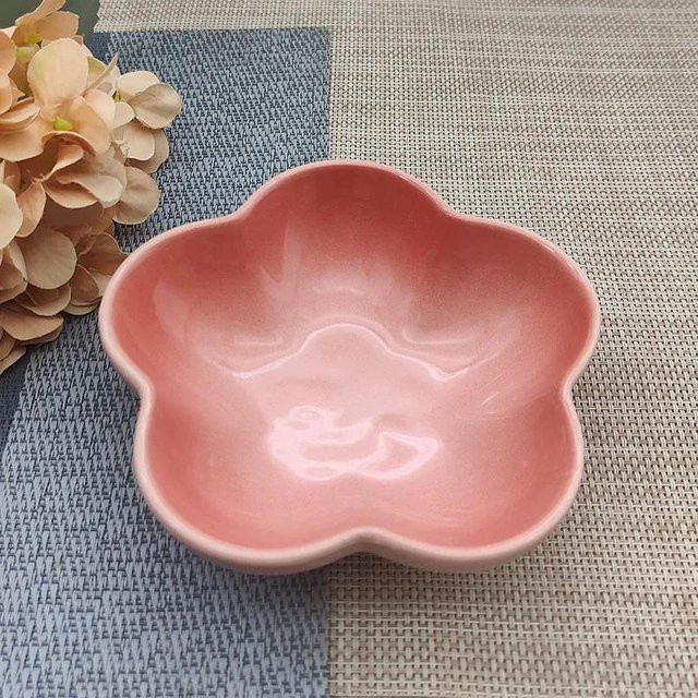 Yiran Furniture Keramikschale mit Blumenmuster in Pink, Durchmesser: 12,7 cm - Bild 1
