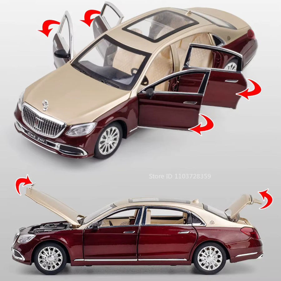 MAKEDA S600 62S Automodell, Maßstab 1:24, Metalldruckguss, mit Licht und Sound - Bild 4