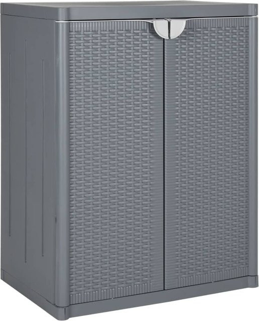 Vidaxl Gartenschrank aus Rattan und Polypropylen, Grau, B: 65 cm, T: 45 cm, H: 88 cm - Bild 1