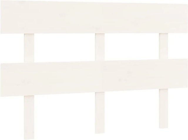 vidaXL Kopfteil aus Massivholz Kiefer in Weiß mit rustikaler Optik, B/T/H: 124 x 3 x 81 cm - Bild 1